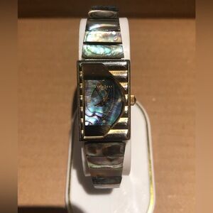 LA Express Gold and Abalone Women's Watch